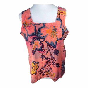 Fresh Produce Cabana  Bright Boxy Tank 100% Cotton Peach/Orange/Blue/Pink Medium